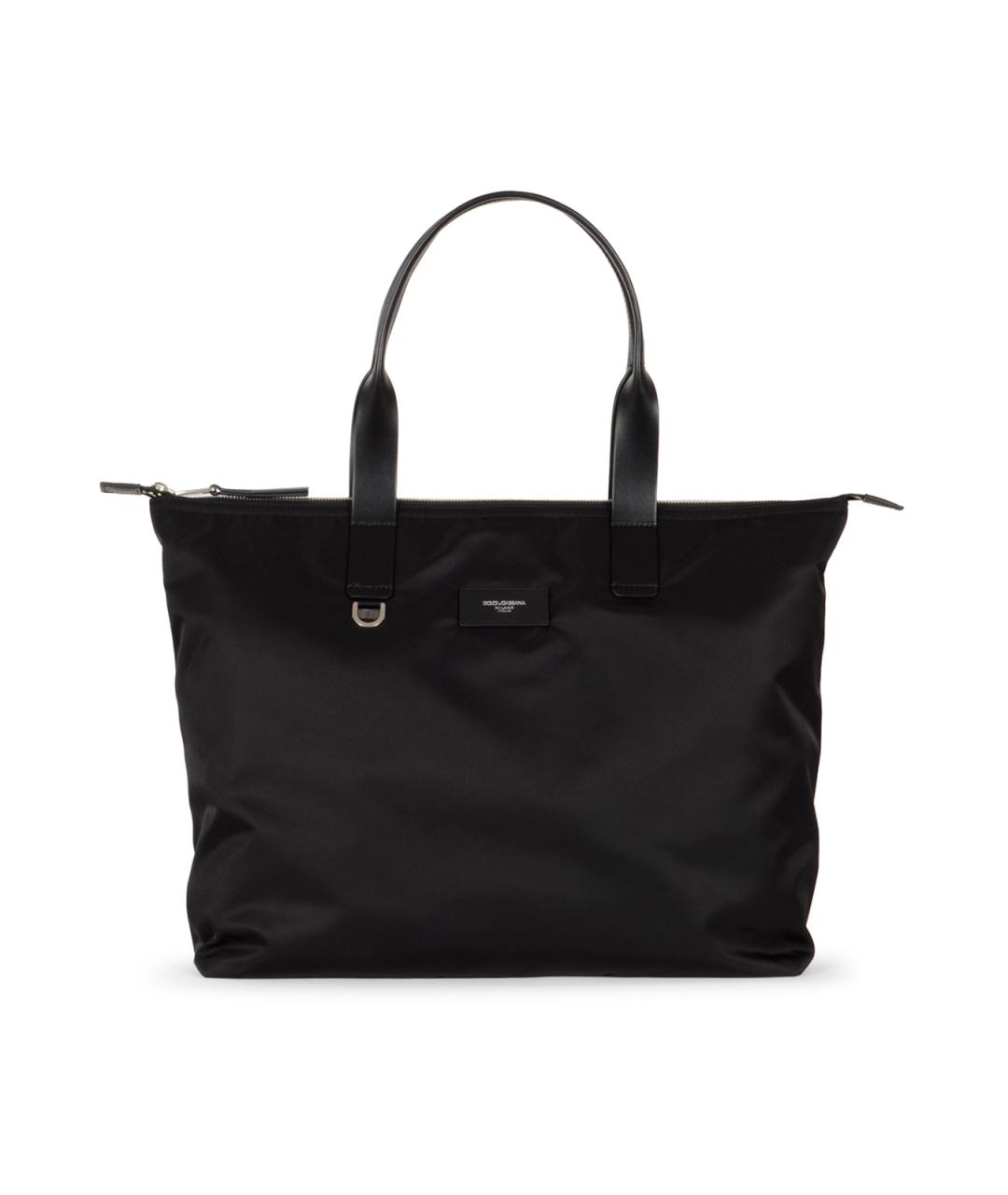 DOLCE&GABBANA Черная тканевая сумка тоут, фото 1