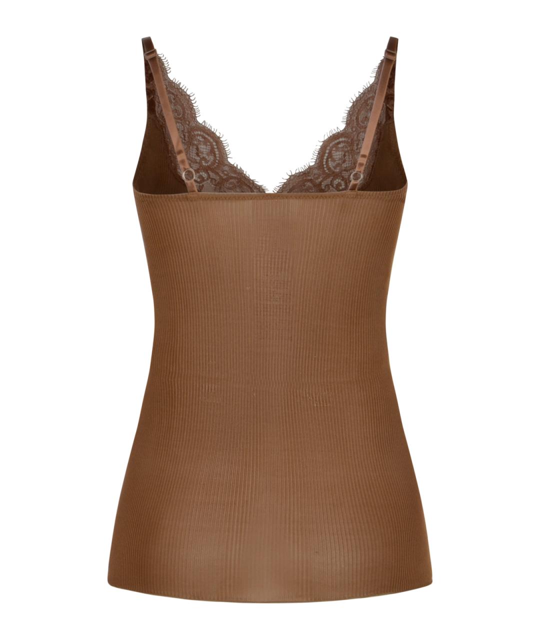 SAINT LAURENT Коричневая майка, фото 2