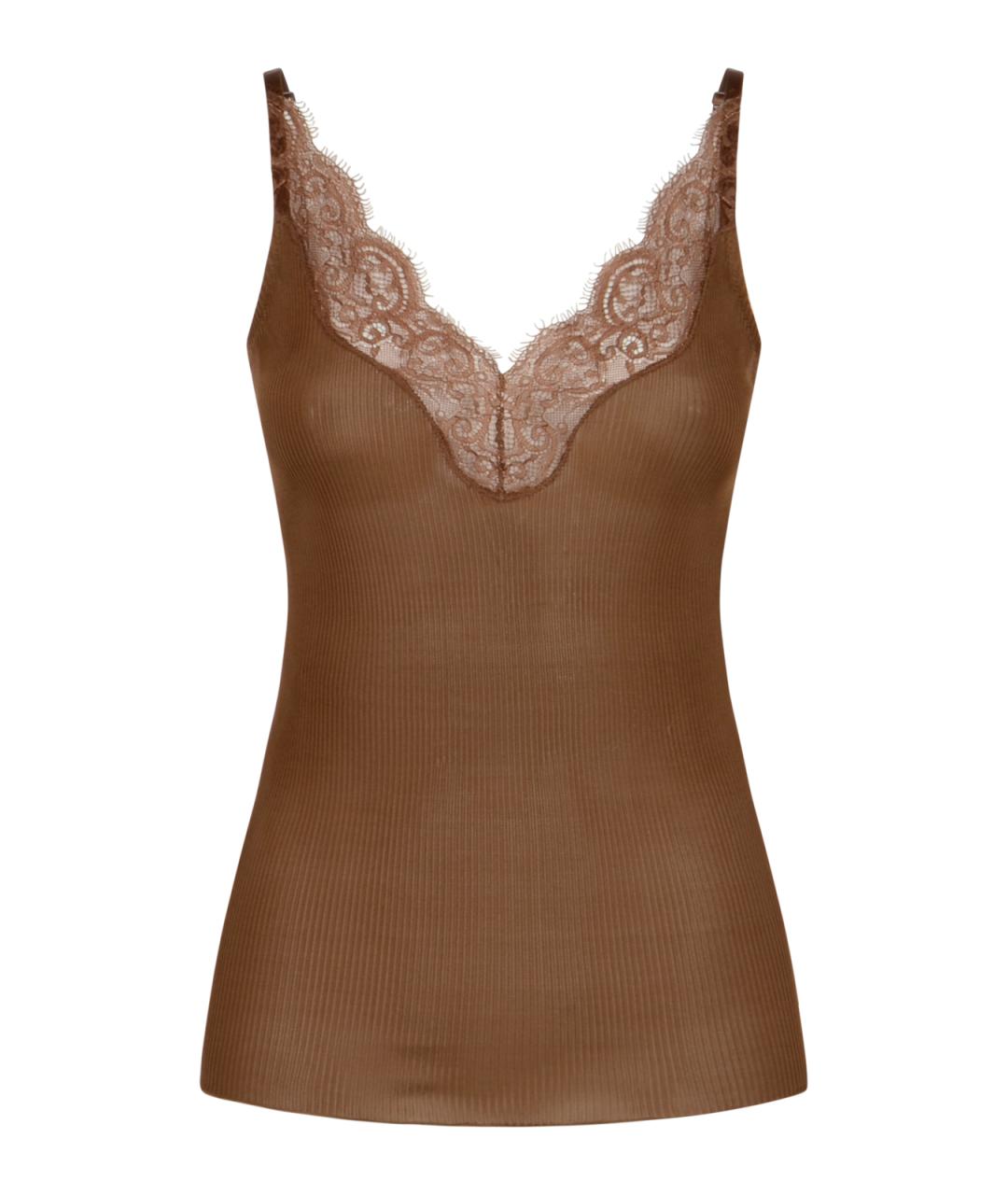 SAINT LAURENT Коричневая майка, фото 1