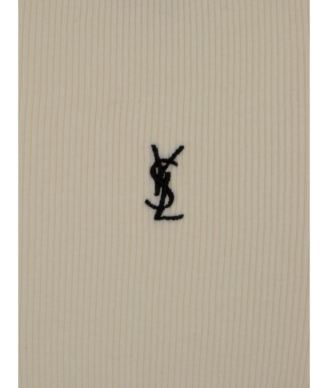 SAINT LAURENT Бежевая майка, фото 3