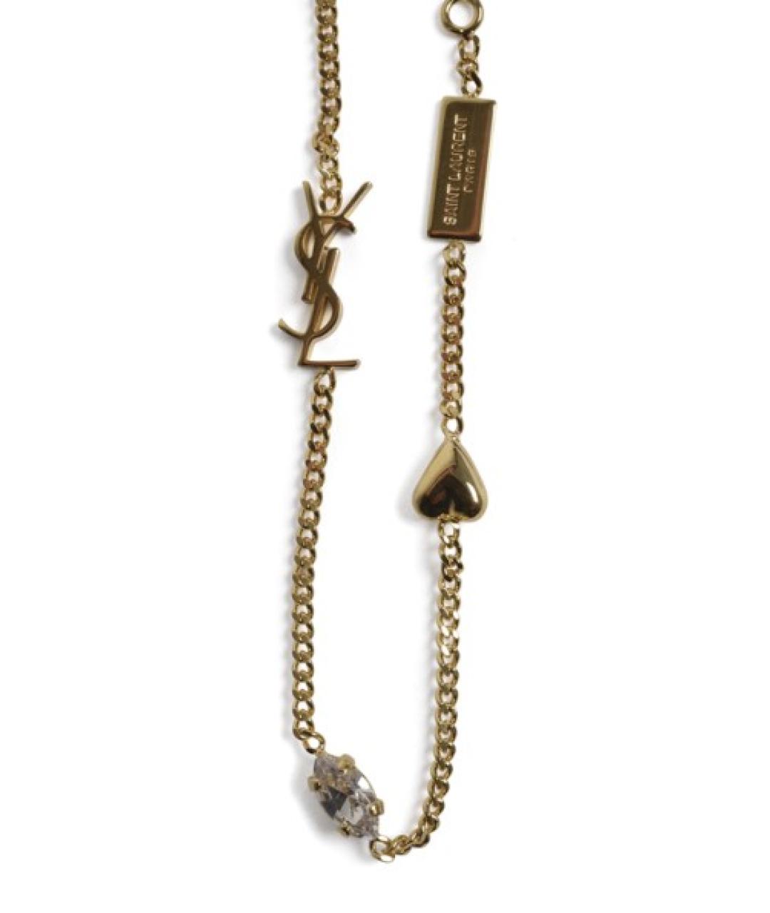 SAINT LAURENT Золотой металлический браслет, фото 2