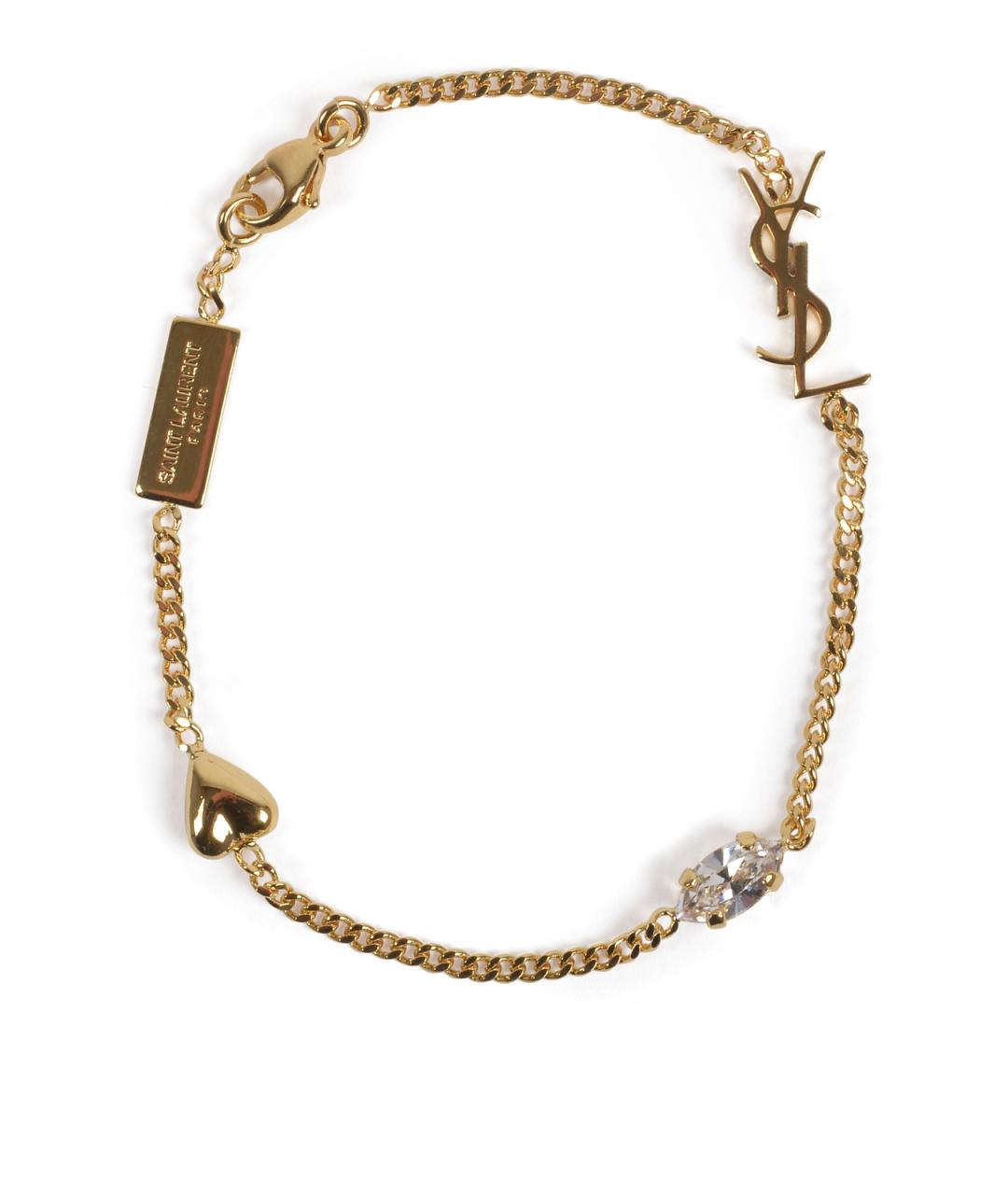 SAINT LAURENT Золотой металлический браслет, фото 1