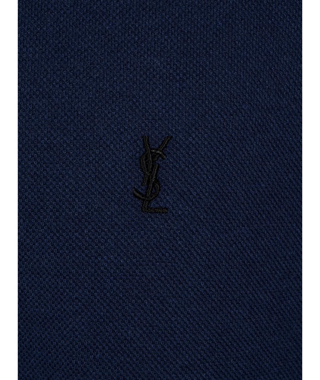 SAINT LAURENT Синяя хлопковая футболка, фото 3