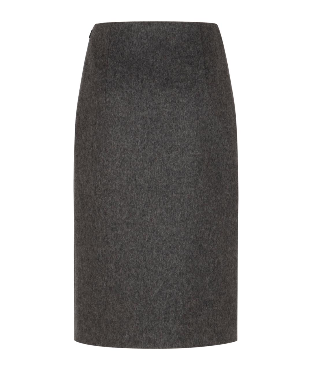 PRADA Серая шерстяная юбка миди, фото 2