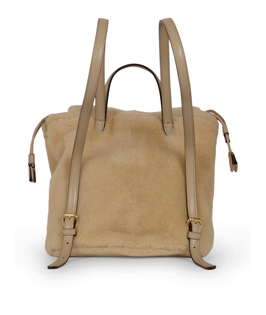 FENDI Бежевый меховой рюкзак, фото 3