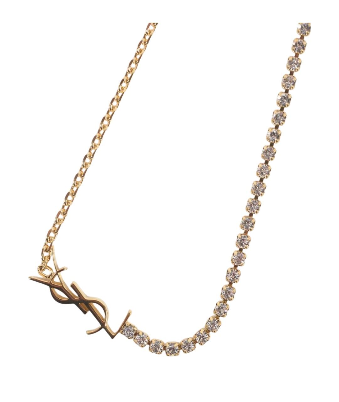 SAINT LAURENT Золотой металлический браслет, фото 2