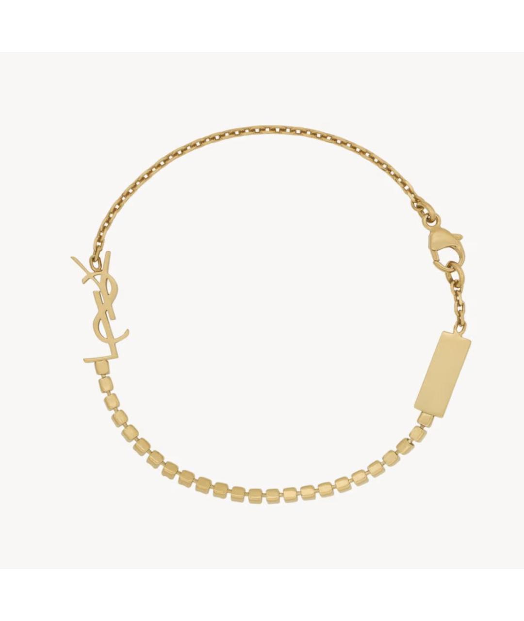 SAINT LAURENT Золотой металлический браслет, фото 3