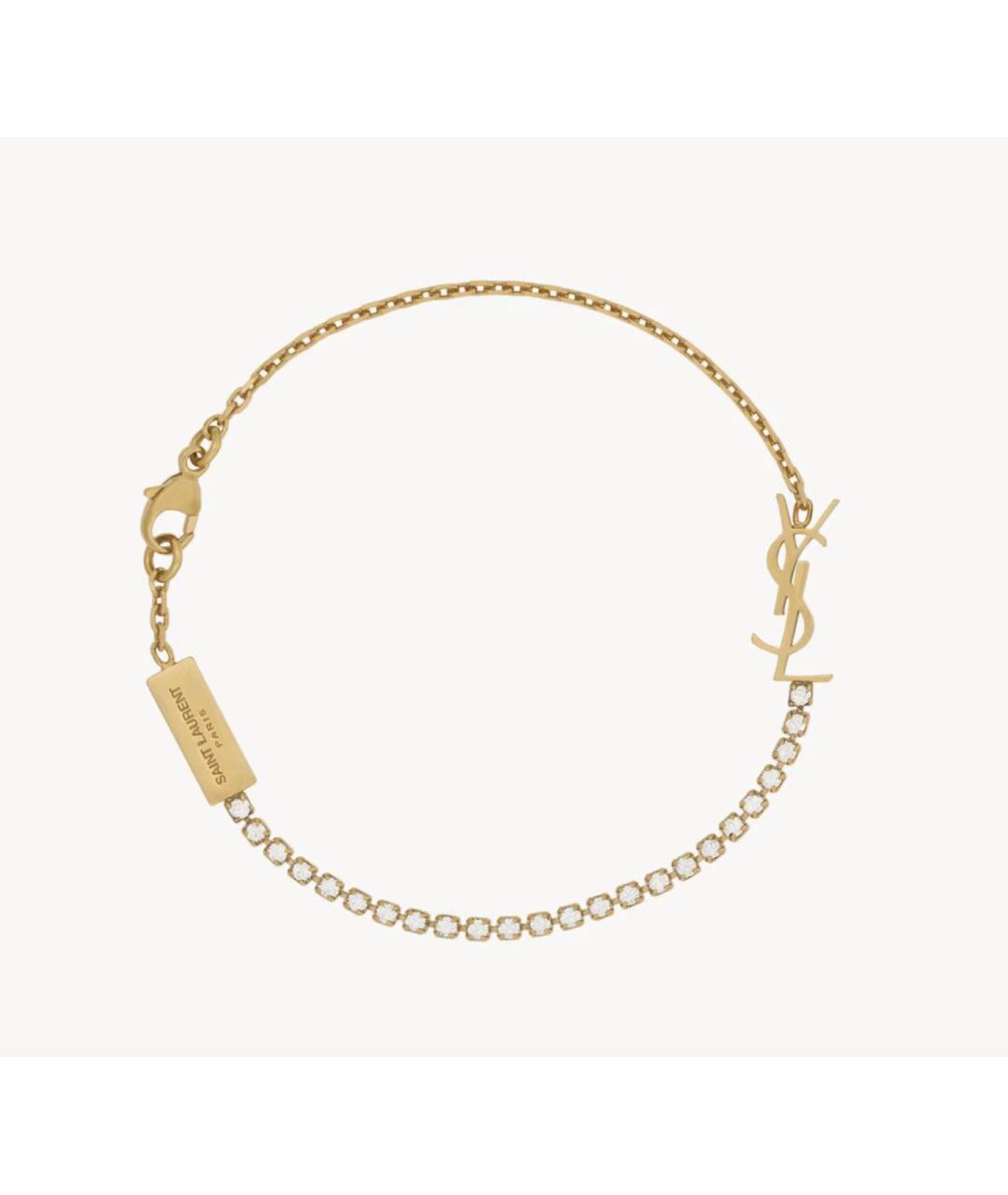 SAINT LAURENT Золотой металлический браслет, фото 4