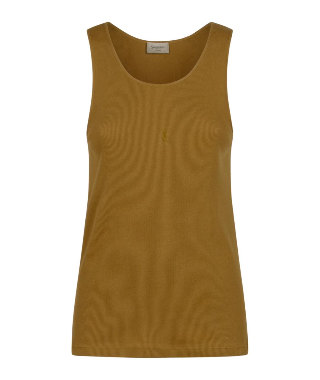 SAINT LAURENT Желтая хлопковая майка, фото 1