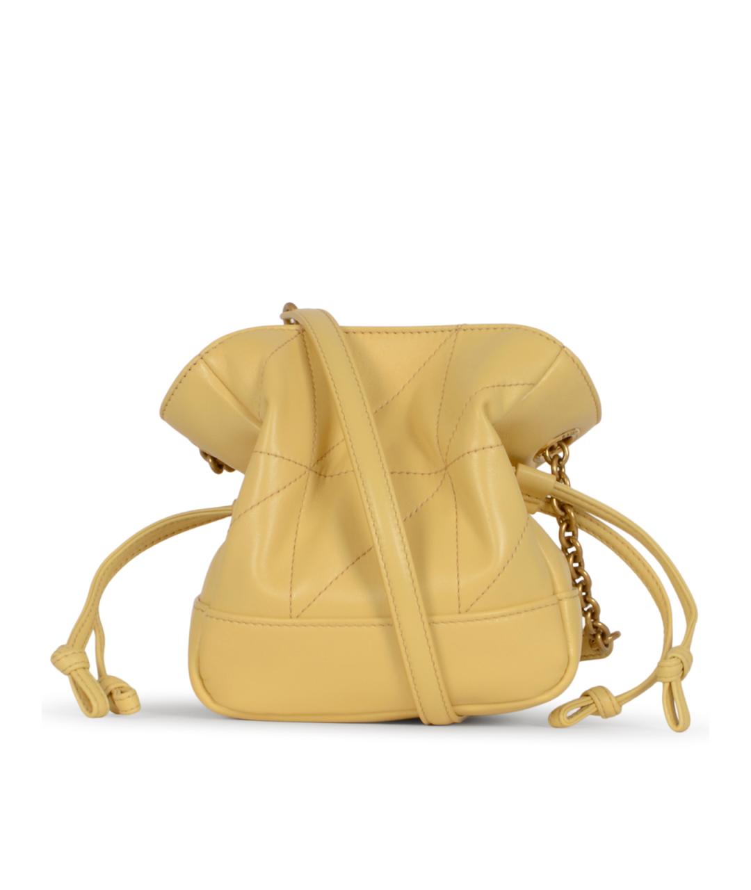 SAINT LAURENT Желтая кожаная сумка через плечо, фото 3