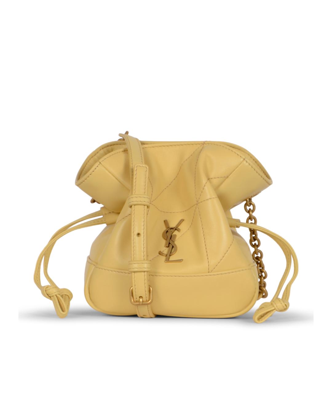 SAINT LAURENT Желтая кожаная сумка через плечо, фото 1