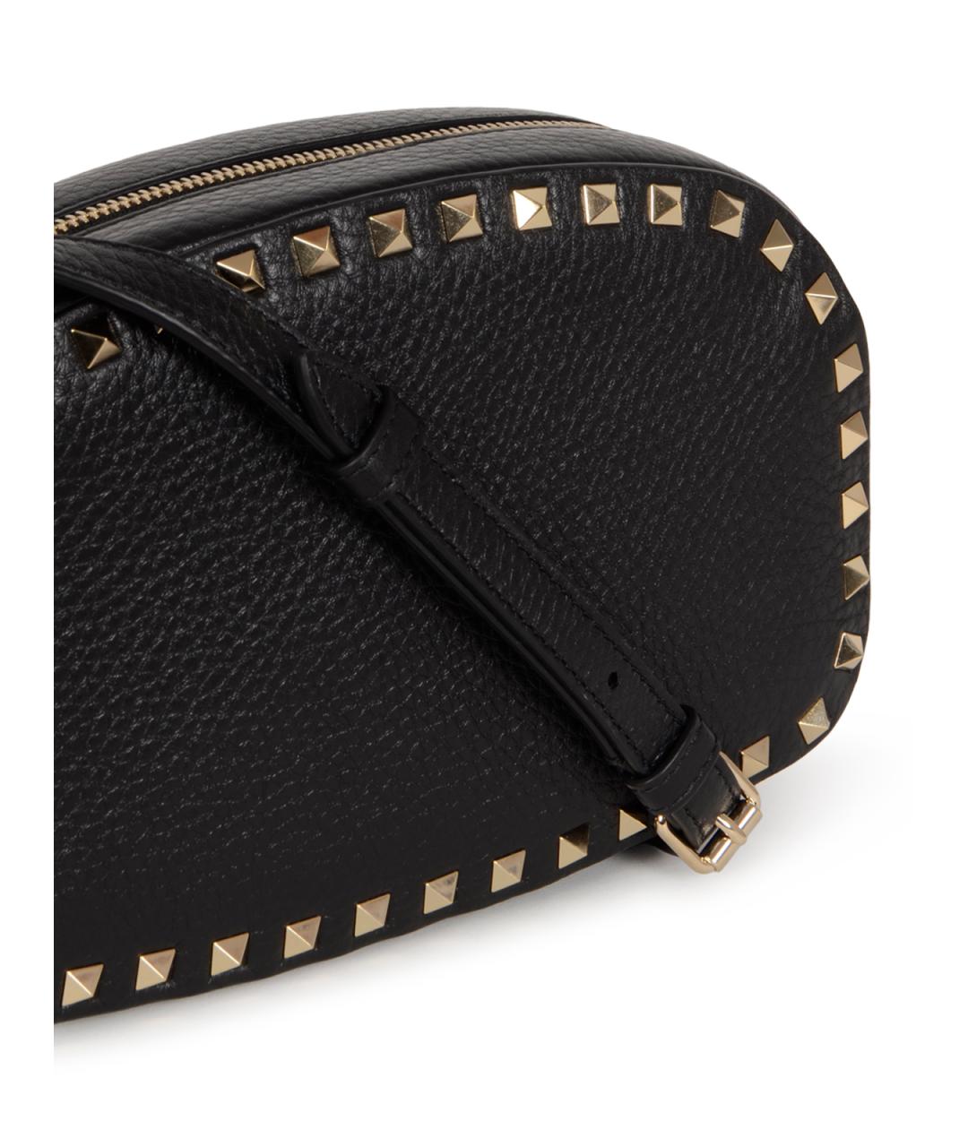 VALENTINO Черная кожаная сумка через плечо, фото 4