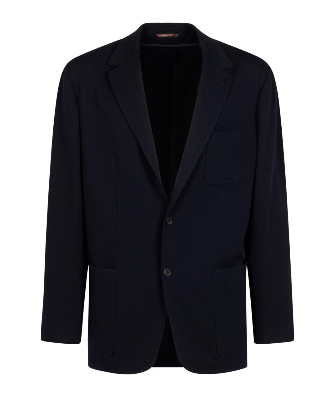 CANALI Темно-синий хлопковый пиджак, фото 1