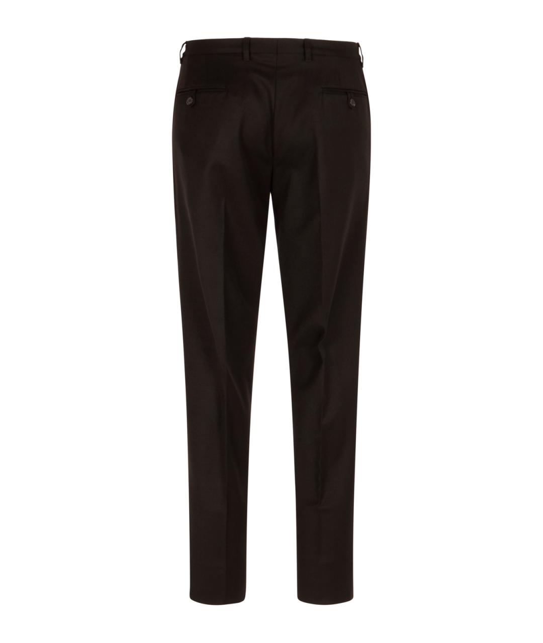 PRADA Коричневые шерстяные повседневные брюки, фото 2