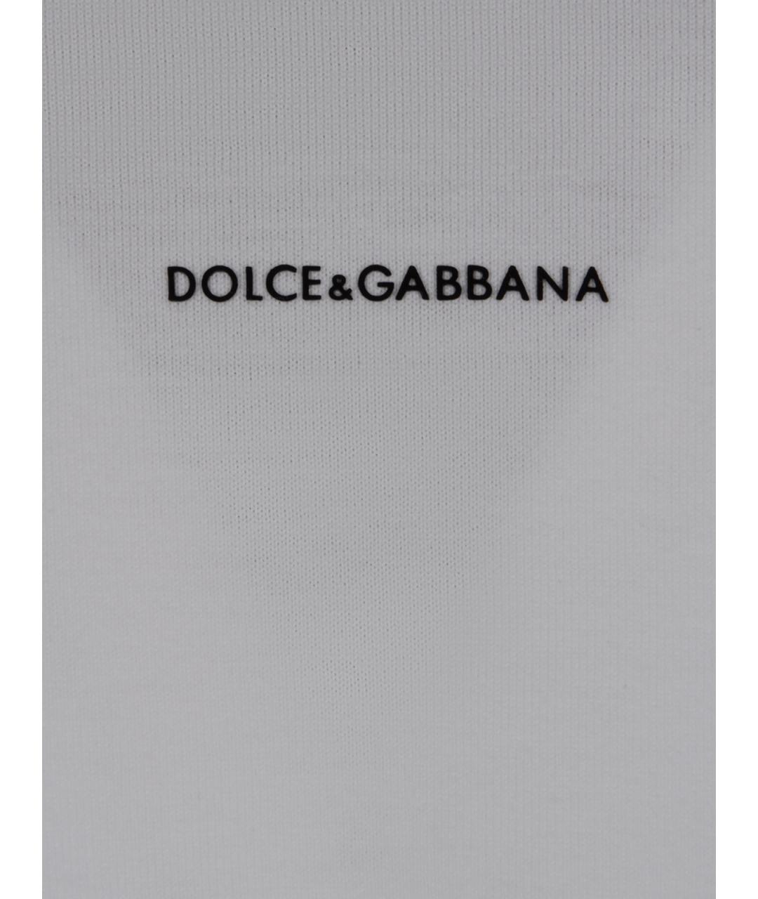 DOLCE&GABBANA Белая хлопковая футболка, фото 3