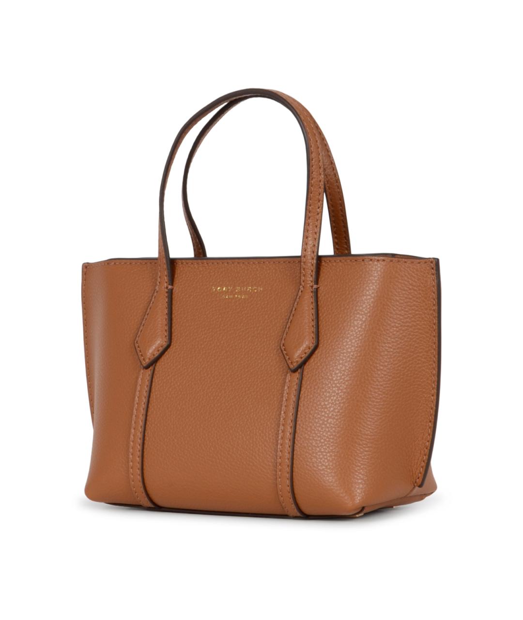 TORY BURCH Коричневая кожаная сумка тоут, фото 2