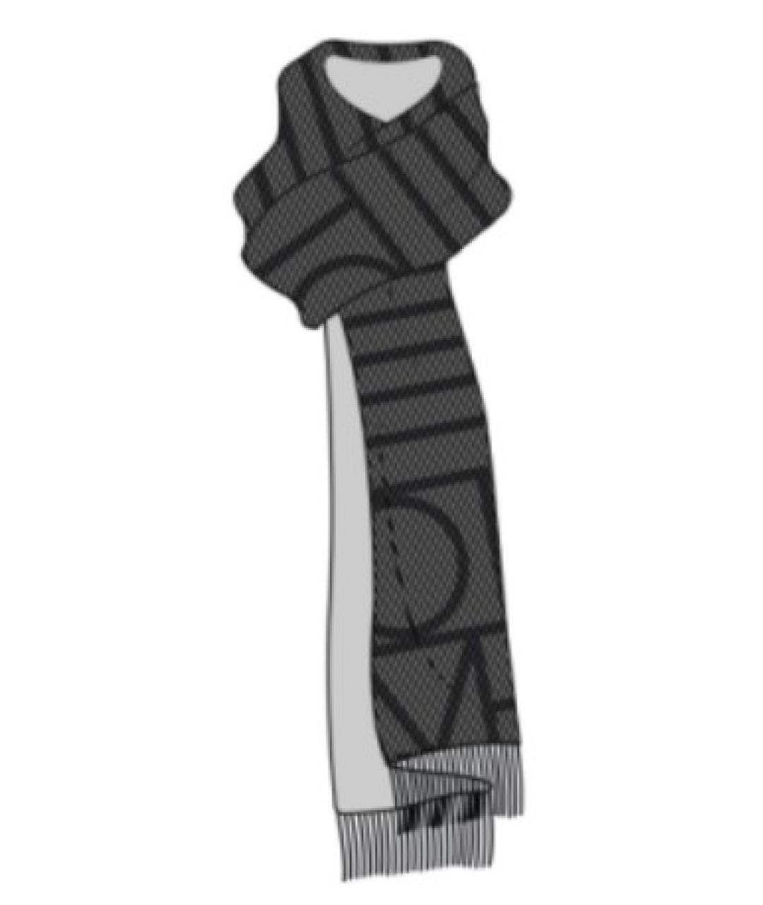 TOTEME Серый шерстяной шарф, фото 3