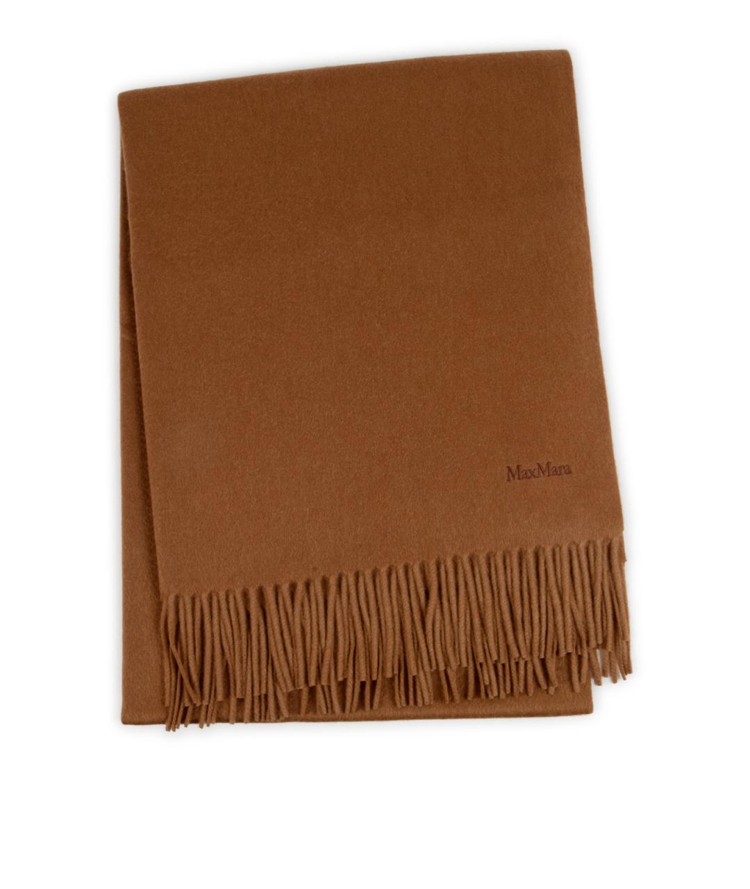 MAX MARA Коричневый кашемировый шарф, фото 1