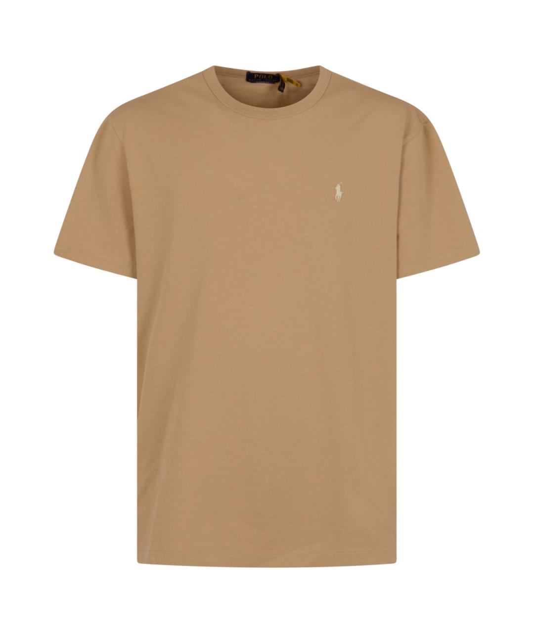 POLO RALPH LAUREN Бежевая хлопковая футболка, фото 1