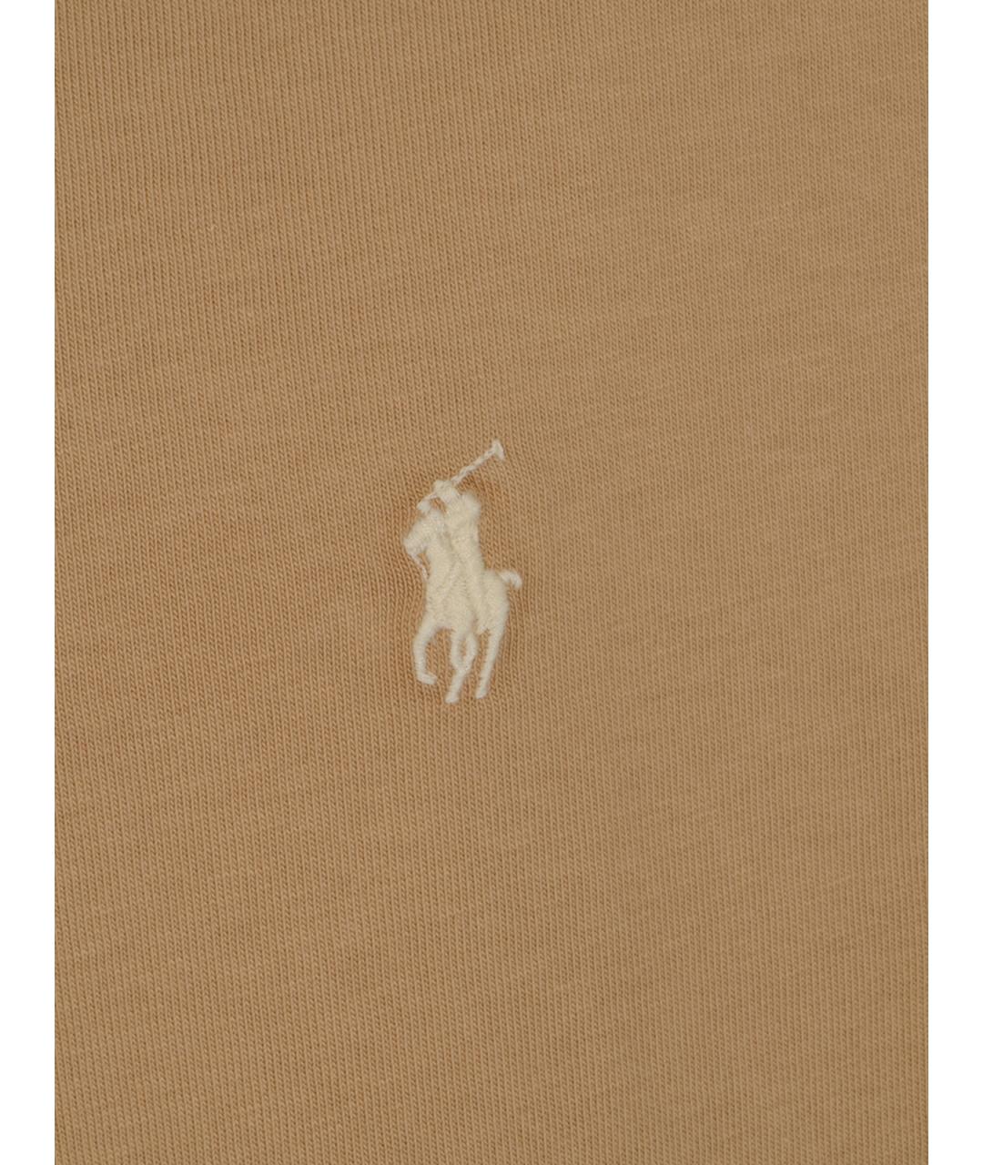 POLO RALPH LAUREN Бежевая хлопковая футболка, фото 3