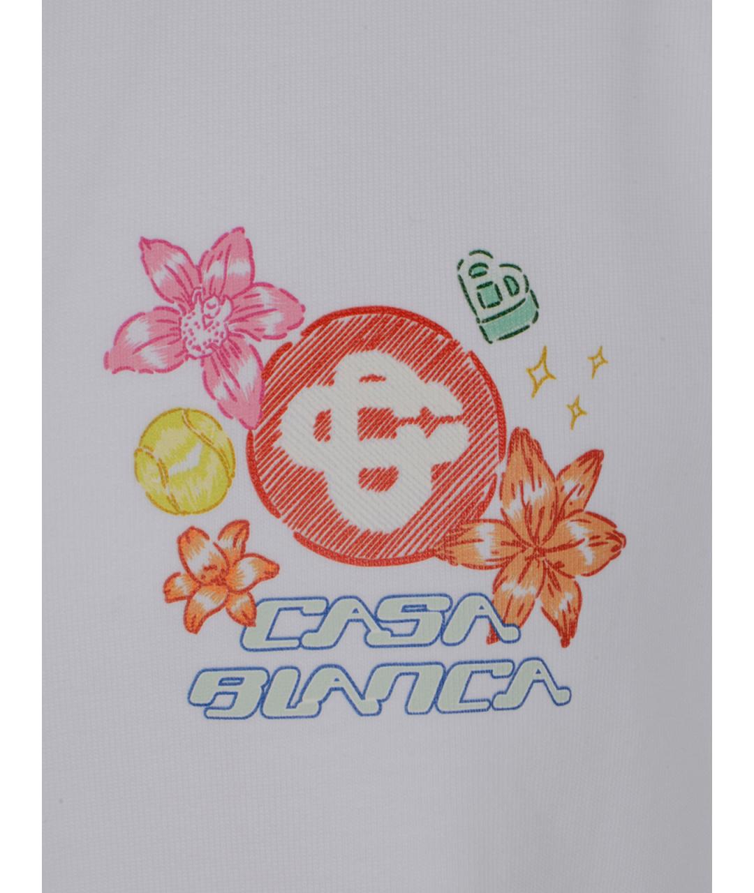 CASABLANCA Белая хлопковая футболка, фото 3