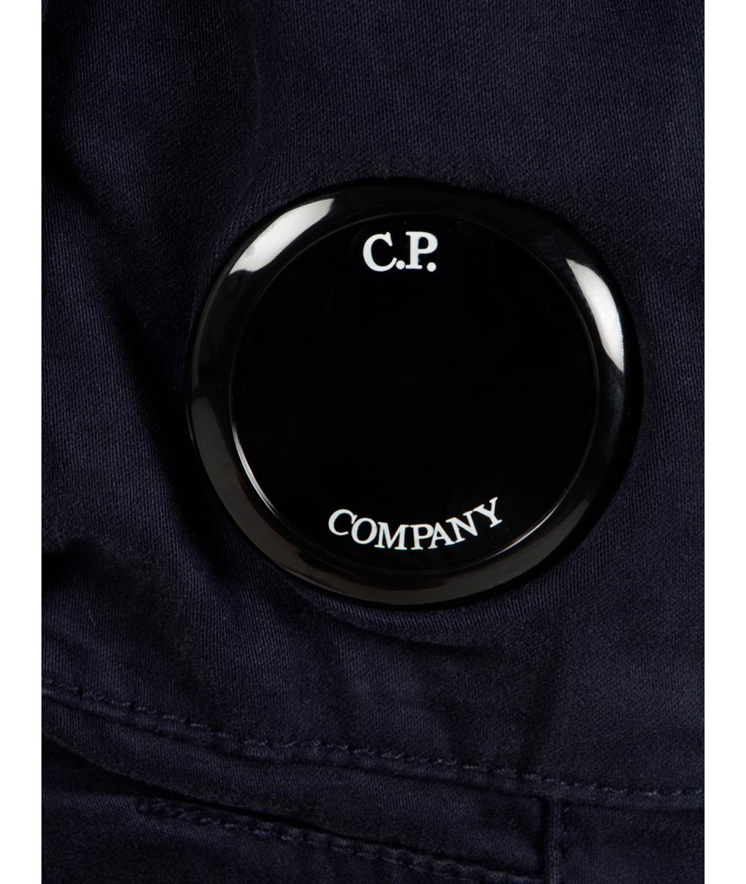 CP COMPANY Темно-синие хлопко-эластановые повседневные брюки, фото 3