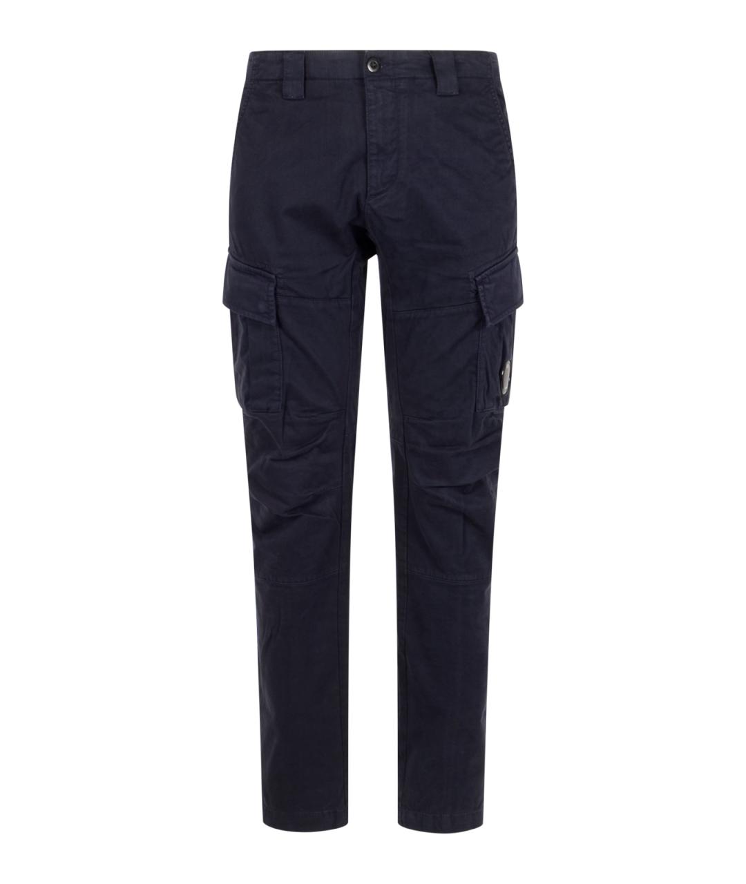 CP COMPANY Темно-синие хлопко-эластановые повседневные брюки, фото 1