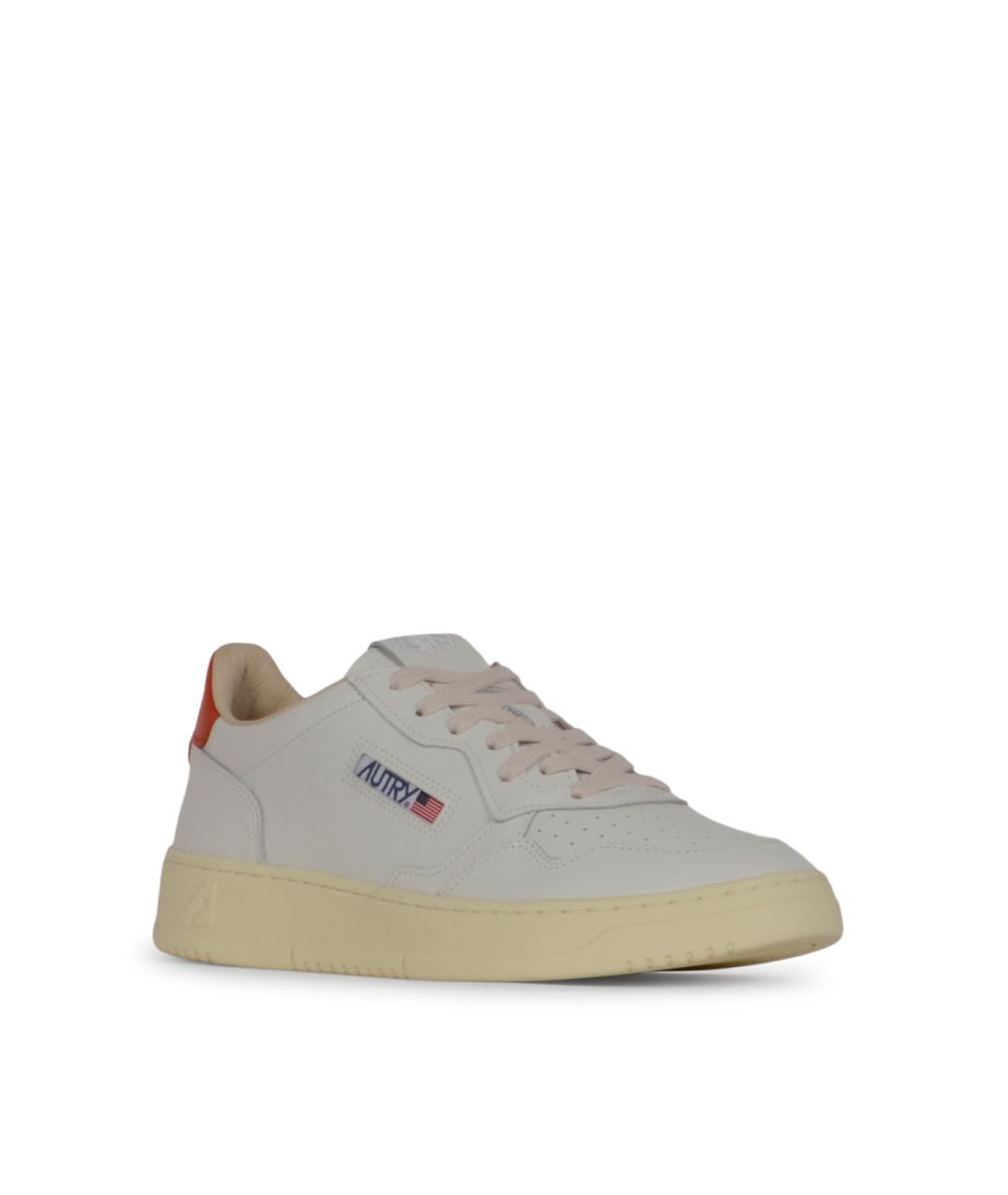 AUTRY Белые кожаные низкие кроссовки / кеды, фото 2