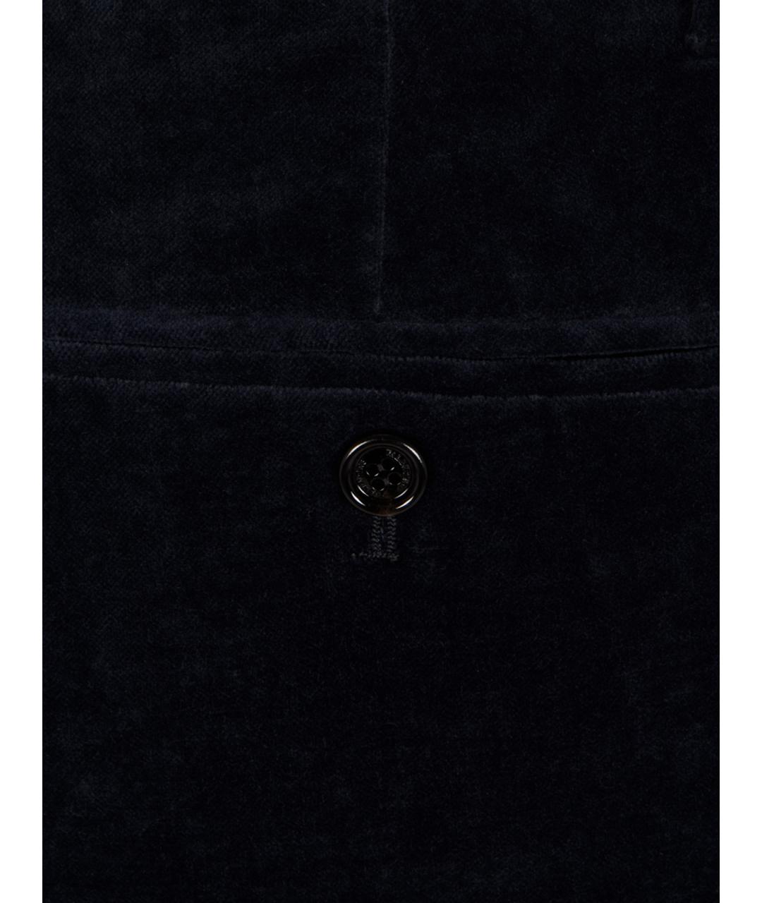VALENTINO Темно-синие хлопковые повседневные брюки, фото 3