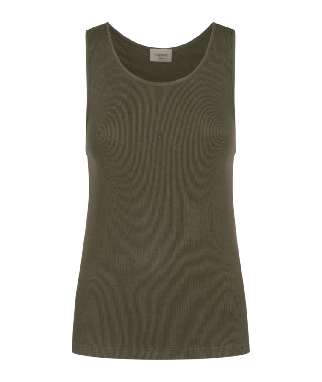 SAINT LAURENT Хаки майка, фото 1
