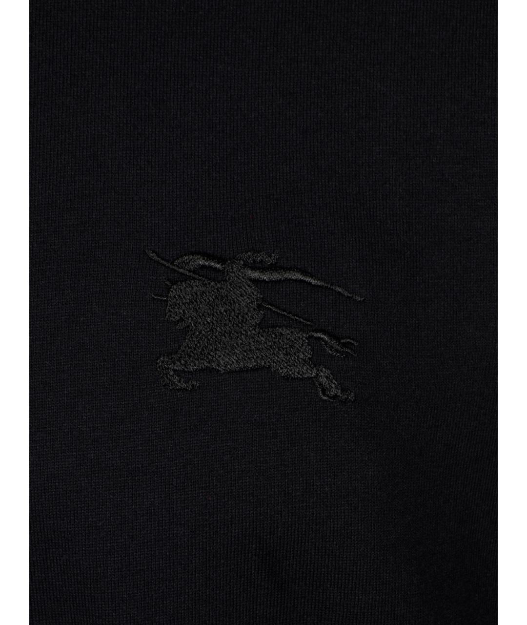 BURBERRY Черная хлопковая футболка, фото 3