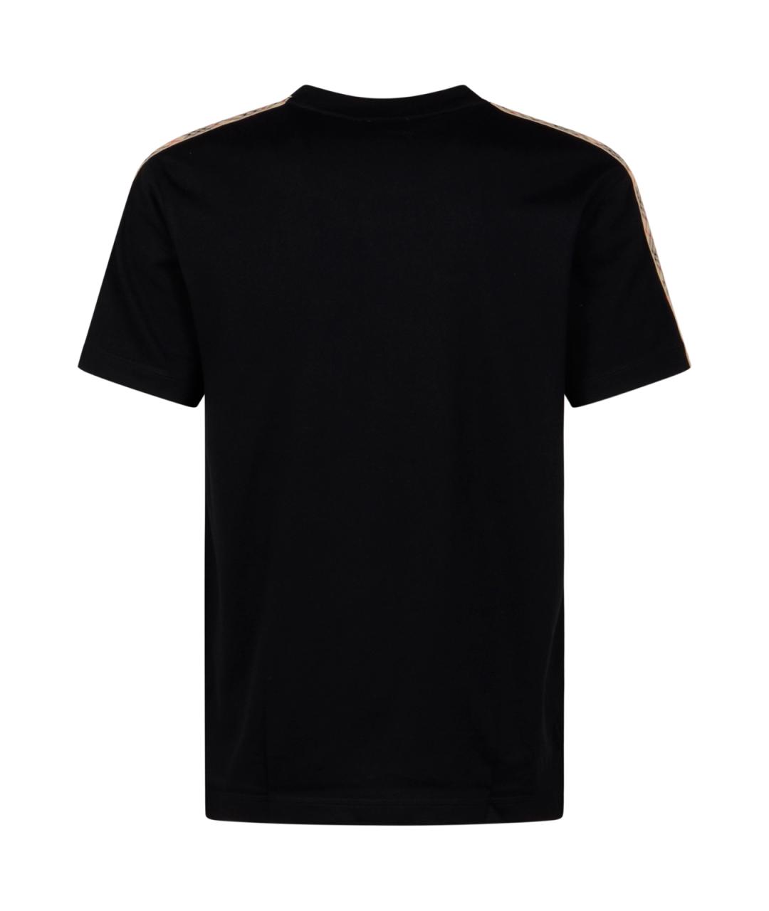 BURBERRY Черная хлопковая футболка, фото 2