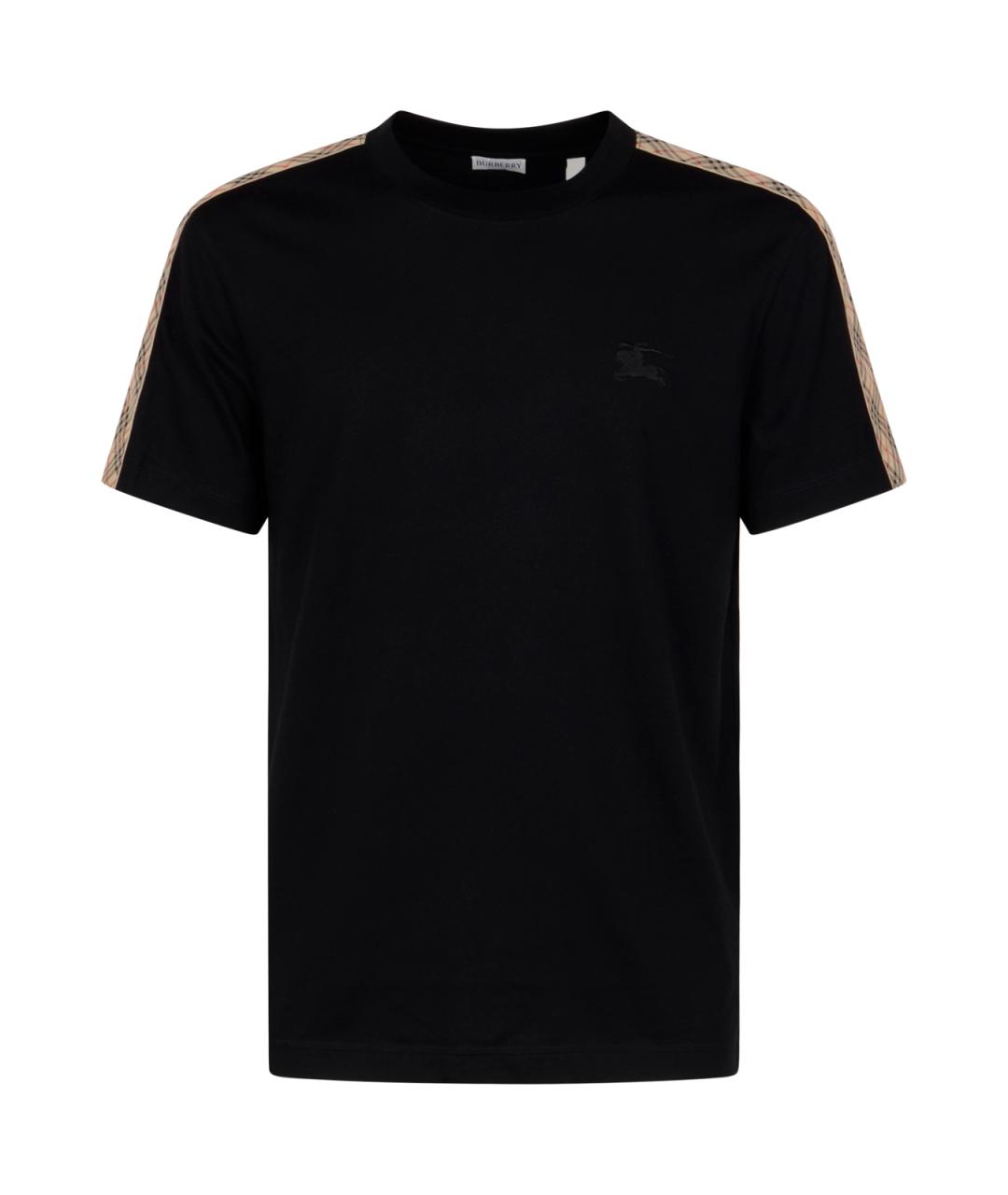 BURBERRY Черная хлопковая футболка, фото 1