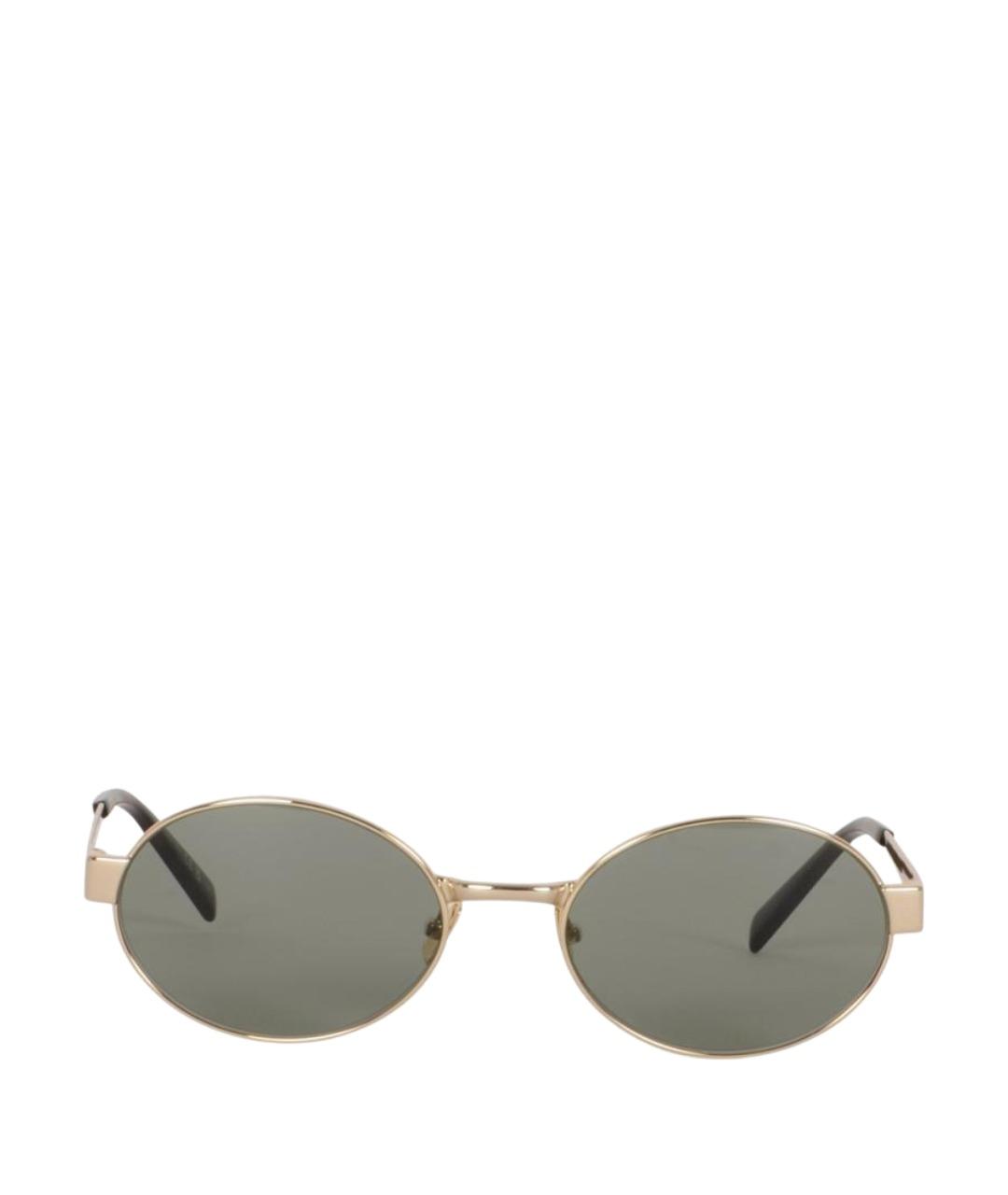 SAINT LAURENT Золотые металлические солнцезащитные очки, фото 1