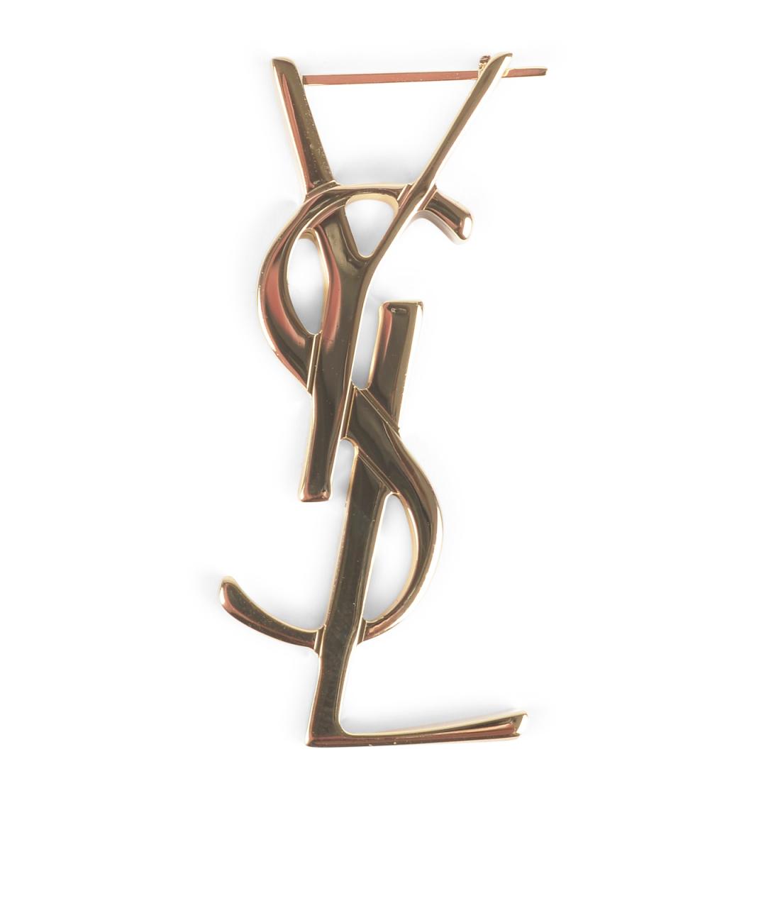 SAINT LAURENT Золотая металлическая булавка / брошь, фото 1