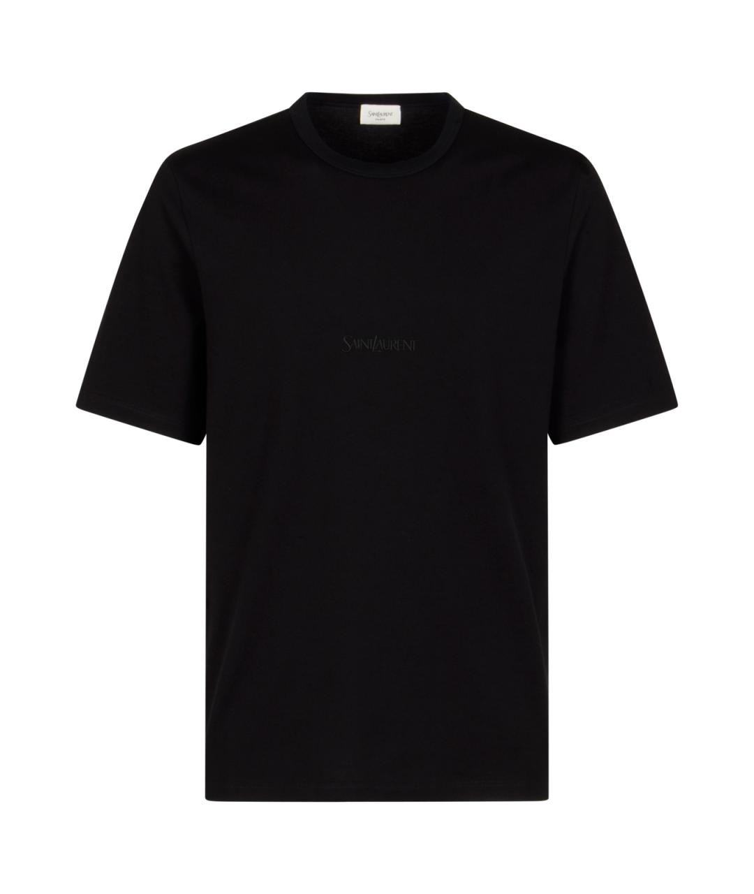 SAINT LAURENT Черная хлопковая футболка, фото 1