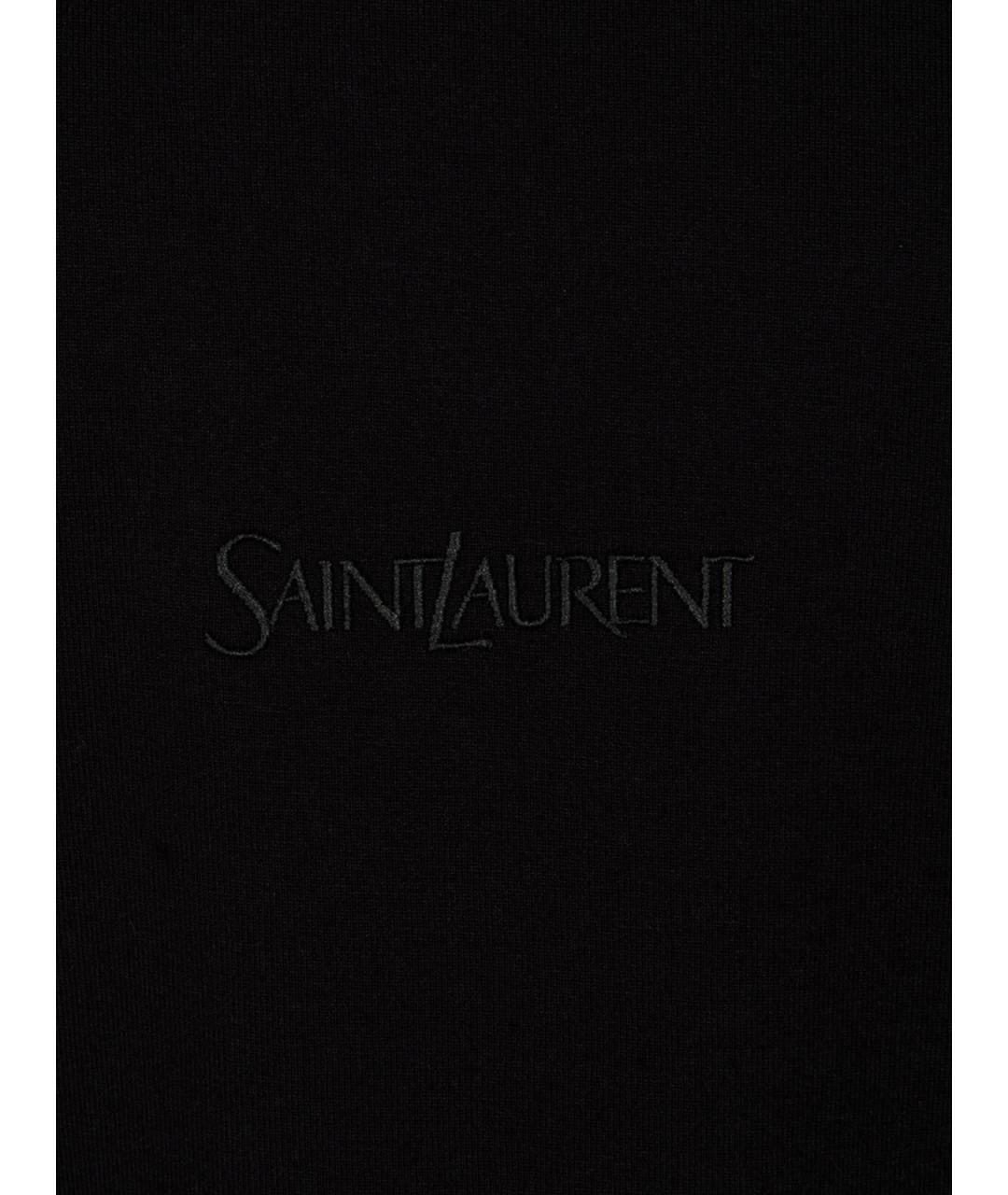 SAINT LAURENT Черная хлопковая футболка, фото 3