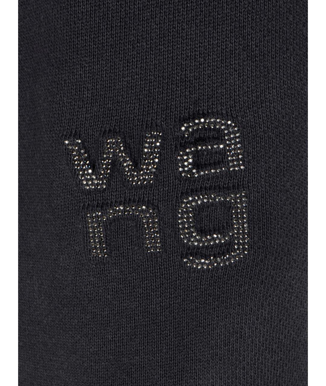 ALEXANDER WANG Черные хлопковые прямые брюки, фото 3