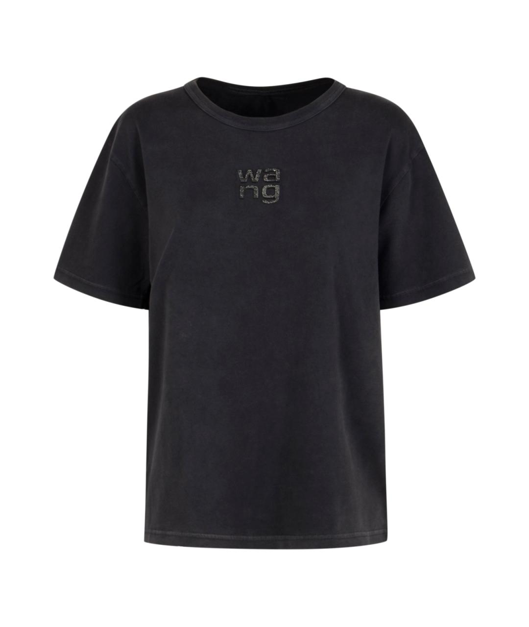 ALEXANDER WANG Черная хлопковая футболка, фото 1