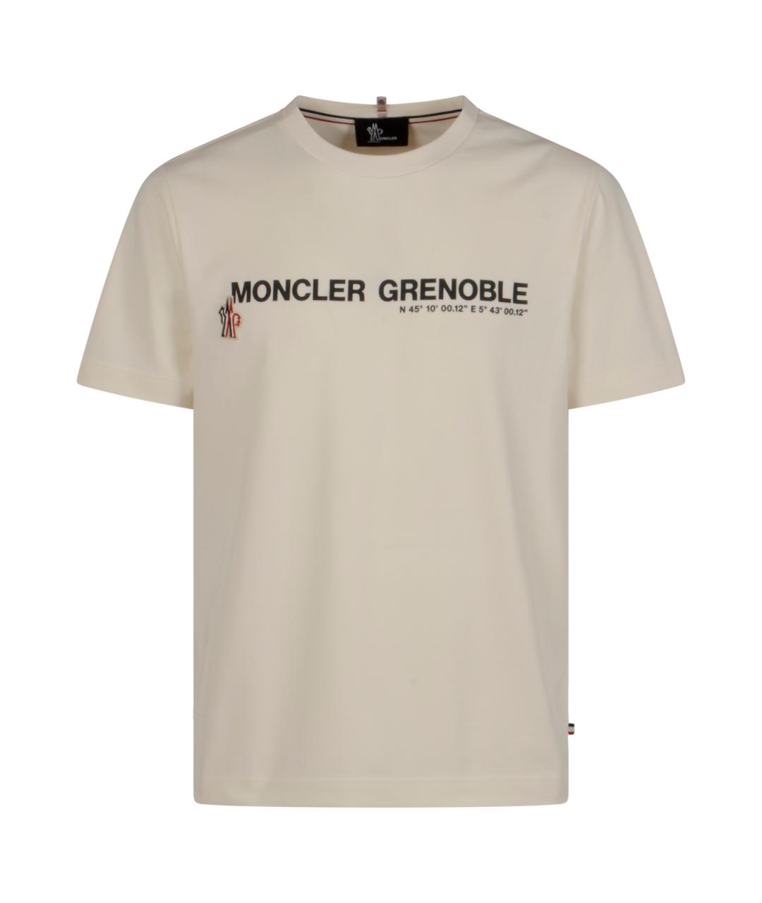 MONCLER GRENOBLE Белая хлопковая футболка, фото 1