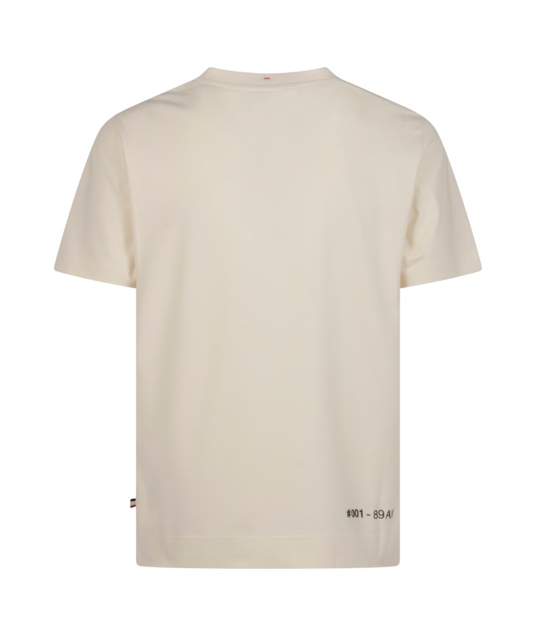 MONCLER GRENOBLE Белая хлопковая футболка, фото 2