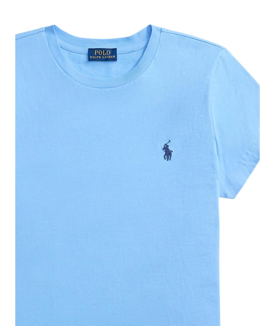 POLO RALPH LAUREN Голубая хлопковая футболка, фото 2