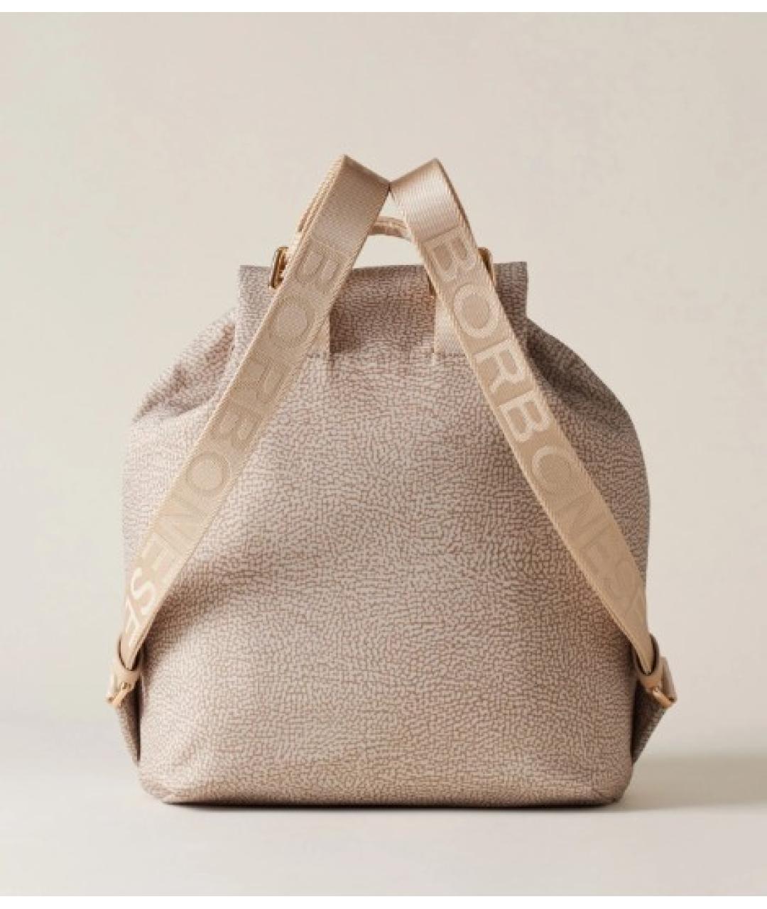 BORBONESE Бежевый рюкзак из искусственной кожи, фото 3