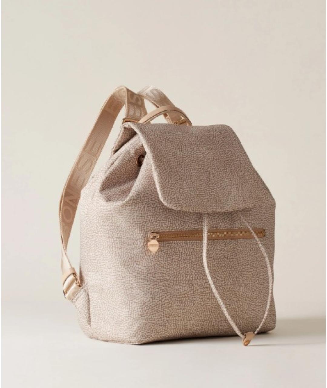 BORBONESE Бежевый рюкзак из искусственной кожи, фото 2