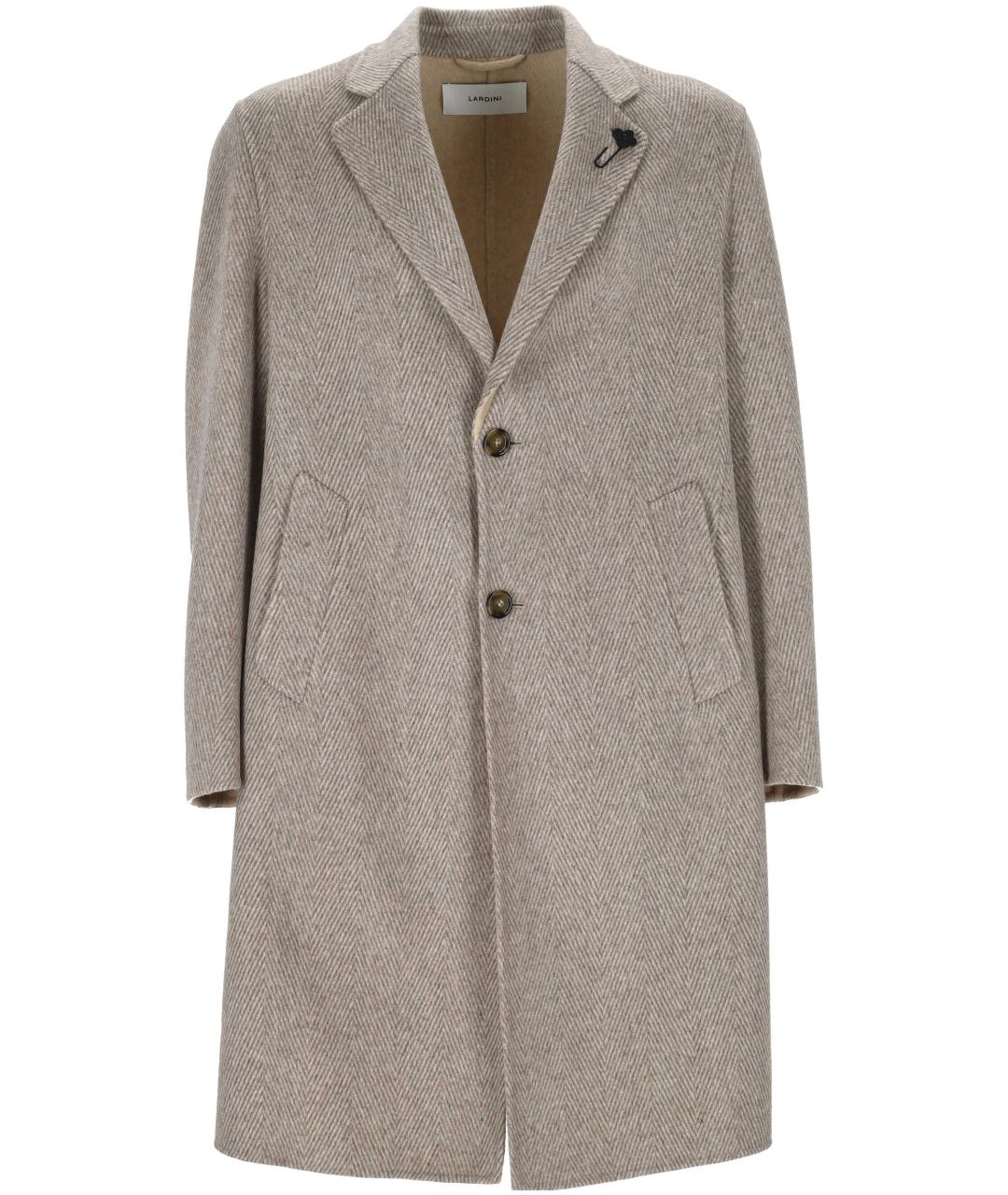 LARDINI Бежевое шерстяное пальто, фото 1