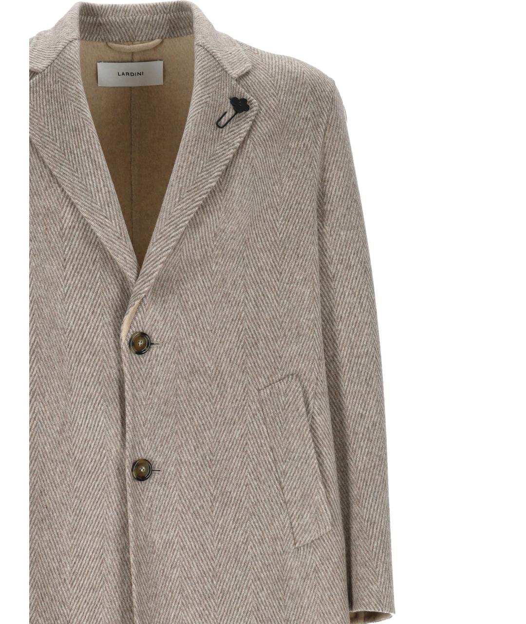 LARDINI Бежевое шерстяное пальто, фото 2