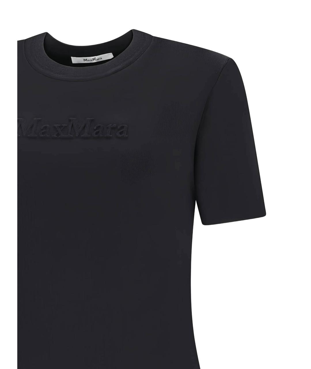 MAX MARA Черная вискозная футболка, фото 2