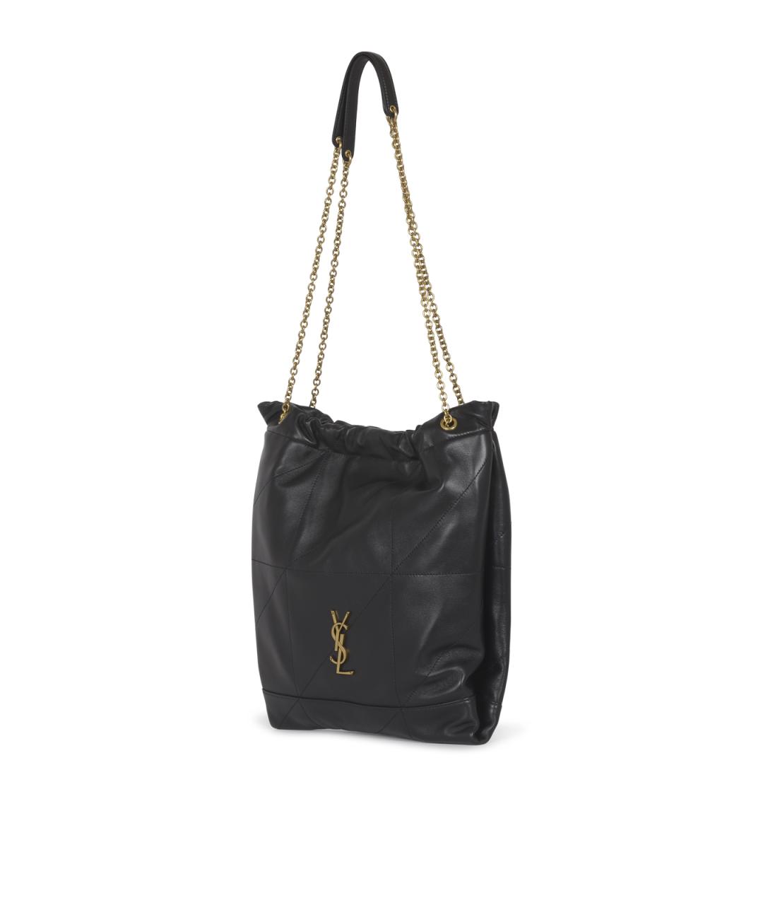SAINT LAURENT Черная кожаная сумка тоут, фото 2