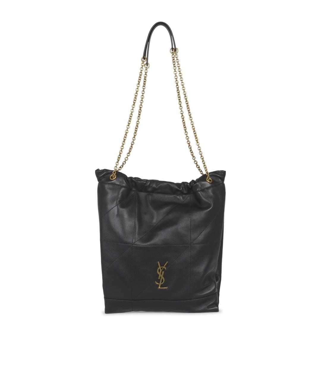 SAINT LAURENT Черная кожаная сумка тоут, фото 1