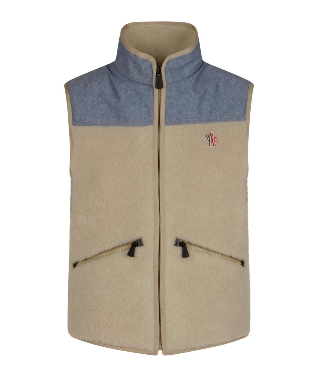 MONCLER GRENOBLE Бежевый хлопковый жилет, фото 1